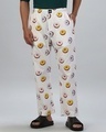 Shop Men's White All Over Printed Pyjamas-Front