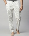 Shop Men's White & Grey All Over Printed Pyjamas-Front