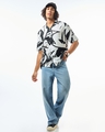 Shop Men's White & Black All Over Printed Oversized Shirt