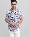 Shop Men's White All Over Printed Slim Fit Shirt-Front