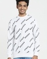 Shop Men's White All Over Printed Sweatshirt-Front