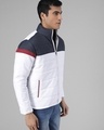 Shop Men's White & Blue Color Block Puffer Jacket-Design
