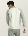 Shop Men's White & Green Color Block Sweatshirt-Design