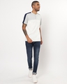 Shop Men's White and Grey Color Block Henley T-shirt-Full