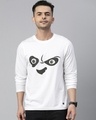 Shop Men's White Angry Panda Graphic Printed T-shirt-Front