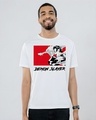 Shop Men's White Anime Demon Slayer Graphic Printed T-shirt-Front