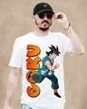 Shop Men's White Anime Goku Graphic Printed Cotton T-shirt-Front