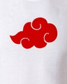 Shop Men's White Anime Naruto Akatsuki Cloud Graphic Printed Cotton T-shirt-Full