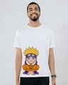 Shop Men's White Anime Naruto Graphic Printed T-shirt-Front
