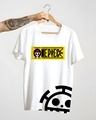 Shop Men's White Anime One Piece Typography T-shirt-Design