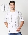 Shop Men's White AOP Oversized T-shirt-Front