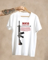 Shop Men's White Assault Rifle Graphic Printed Cotton T-shirt-Design