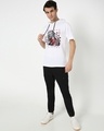 Shop Men's White Barbarian Graphic Printed Oversized Hoodie T-shirt-Design