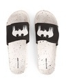 Shop Men's White Batman Dripping Logo Printed Velcro Sliders