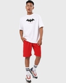Shop Men's White Batman Outline Logo Graphic Printed Oversized T-shirt-Design