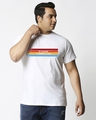 Shop Men's White Be A Rainbow Typogrphy Plus Size T-shirt-Front
