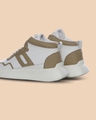 Shop Men's White & Beige Colorblock Sneakers