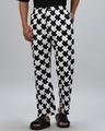 Shop Men's White & Black All Over Printed Pyjamas-Front