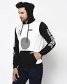 Shop Men's White & Black Color Block Hoodie-Design
