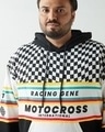 Shop Men's White & Black Color Block Oversized Plus Size Hoodies