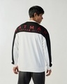 Shop Men's White & Black Color Block Oversized Sweatshirt-Full