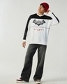 Shop Men's White & Black Color Block Oversized Sweatshirt