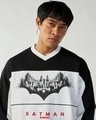 Shop Men's White & Black Color Block Oversized Sweatshirt