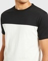 Shop Men's White & Black Color Block T-shirt