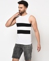 Shop Men's White & Black Color Block Slim Fit T-shirt-Design