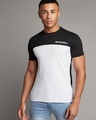 Shop Men's White & Black Color Block T-shirt-Front
