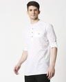 Shop Men's White Black Dobby Kurta-Design