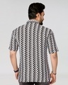 Shop Men's White & Black Embroidered Relaxed Fit Crochet Shirt-Full