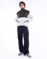 Shop Men's White & Black Tony Stark Typography Oversized Windcheater Jacket-Full