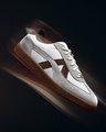 Shop Men's Grey & White Rippers Asphalt Color Block Low-Top Sneakers-Front