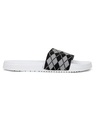 Shop Men's White & Black Printed Sliders-Design