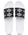 Shop Men's White & Black Printed Sliders-Full