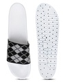 Shop Men's White & Black Printed Sliders