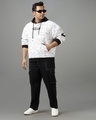 Shop Men's White & Black Snoopy All Over Printed Plus Size Oversized Hoodies-Full