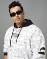 Shop Men's White & Black Snoopy All Over Printed Plus Size Oversized Hoodies