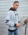 Shop Men's White & Black Snoopy Graphic Printed Oversized Hoodies-Full