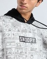 Shop Men's White & Black Snoopy Graphic Printed Oversized Hoodies