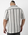Shop Men's White & Black Striped Oversized Plus Size Shirt-Design