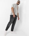 Shop Men's White & Black Striped Oversized Plus Size Shirt-Full