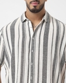 Shop Men's White & Black Striped Oversized Plus Size Shirt