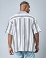 Shop Men's White & Black Striped Oversized Shirt-Full