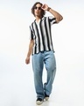 Shop Men's White & Black Striped Flatknit Shirt