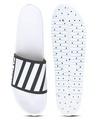Shop Men's White & Black Striped Sliders