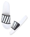 Shop Men's White & Black Striped Sliders