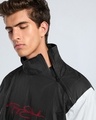 Shop Men's White & Black Tony Stark Typography Oversized Windcheater Jacket