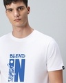 Shop Men's White Blend Typography T-shirt
